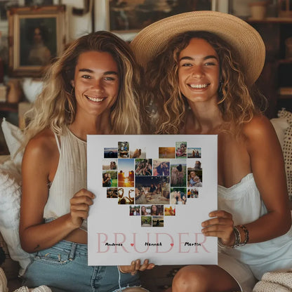 Fotocollage Personalisiert Magnetisches Wandbild Bruder mit Namen