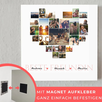 Fotoboard mit Wandmagnet für die Beste Freundin mit 24 Fotos