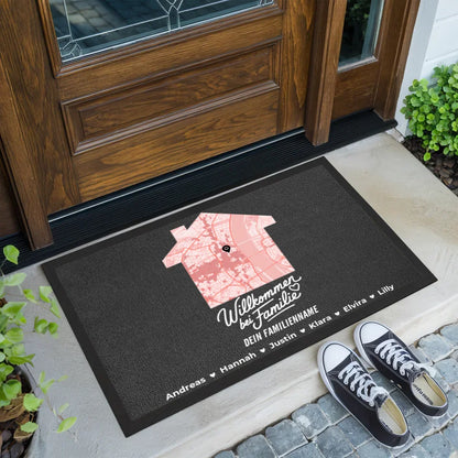 Fußmatte Personalisiert mit Nachname für Familien Willkommen 2