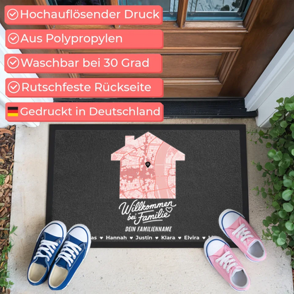 Fußmatte Personalisiert mit Nachname für Familien Willkommen 3
