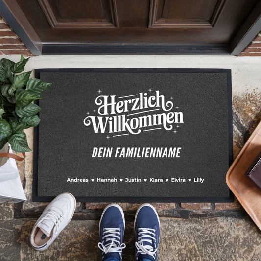 Familien Fußmatte personalisiert Welcome mit Nachname