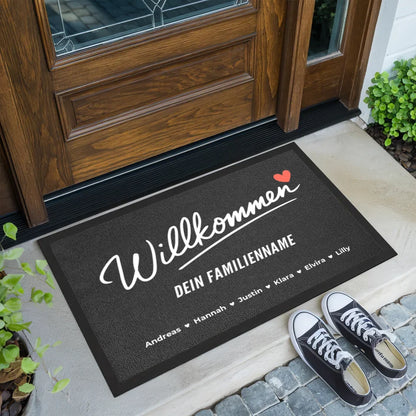 Familien Fußmatte personalisiert Willkommen Familie personalisiert mit Nachname 2