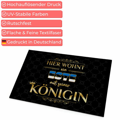 Fußmatte personalisiert Hier wohnt ein Este mit seiner Königin