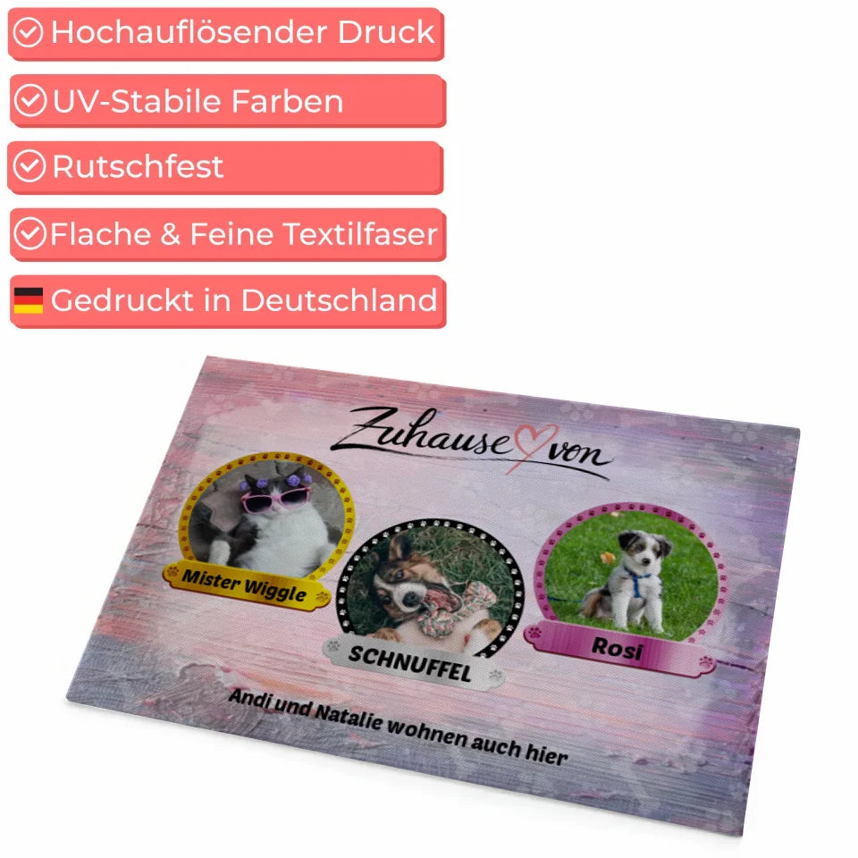 Personalisierte Haustier Fußmatte Zuhause von Hunden Selbst Gestalten