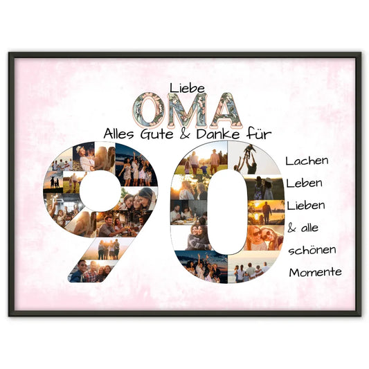 Personalisiertes Poster zum 90 Geburtstag für Oma Schöne Momente