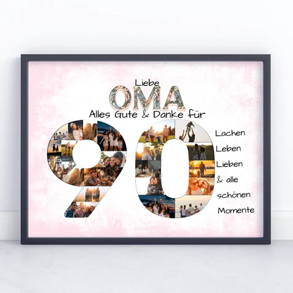 Personalisiertes Poster zum 90 Geburtstag für Oma Schöne Momente