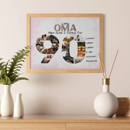 Personalisiertes Poster zum 90 Geburtstag für Oma Schöne Momente