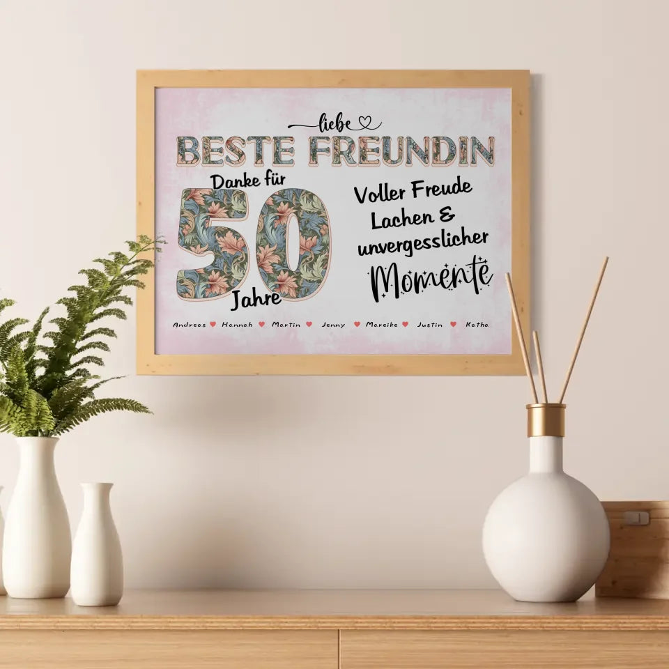 Beste Freundin Geschenk für 50 Geburtstag
