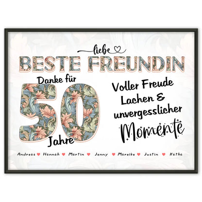 Beste Freundin 40 Geburtstag Geschenk Personalisiert Fotocollage