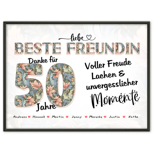 Beste Freundin 40 Geburtstag Geschenk Personalisiert Fotocollage