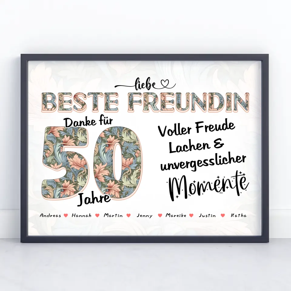 Beste Freundin 40 Geburtstag Geschenk Personalisiert Fotocollage