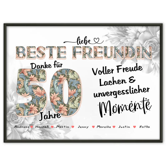 Beste Freundin Momente Poster Personalisiert zum 20 Geburtstag mit Fotos