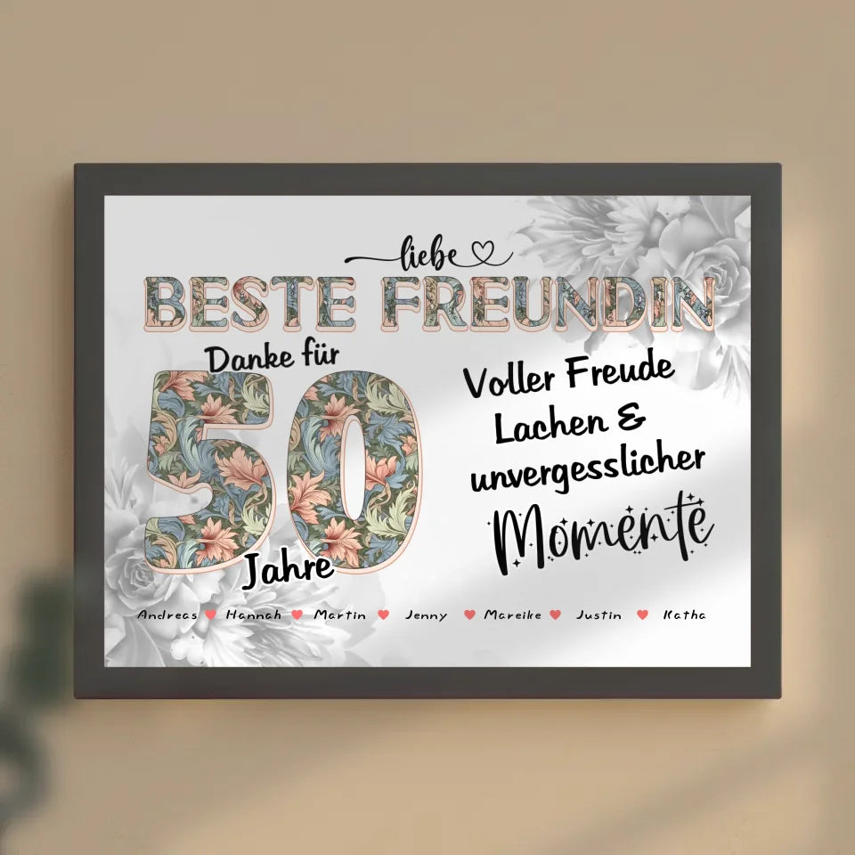Beste Freundin Momente Poster Personalisiert zum 20 Geburtstag mit Fotos