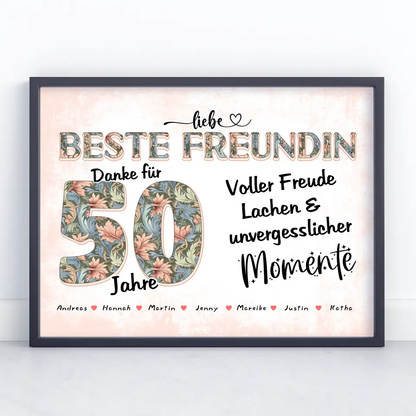 Beste Freundin Geschenk zum 18 Geburtstag Unsere Momente mit Namen
