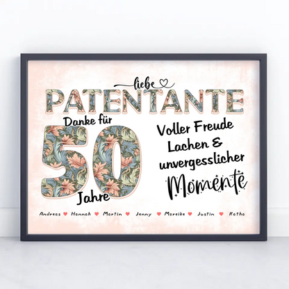 Patentante Danke für Alles 70 Geburtstag mit Fotos und Namen