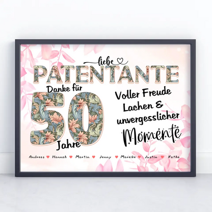 Patentante Geschenk zum 50 Geburtstag Unsere Momente mit Namen