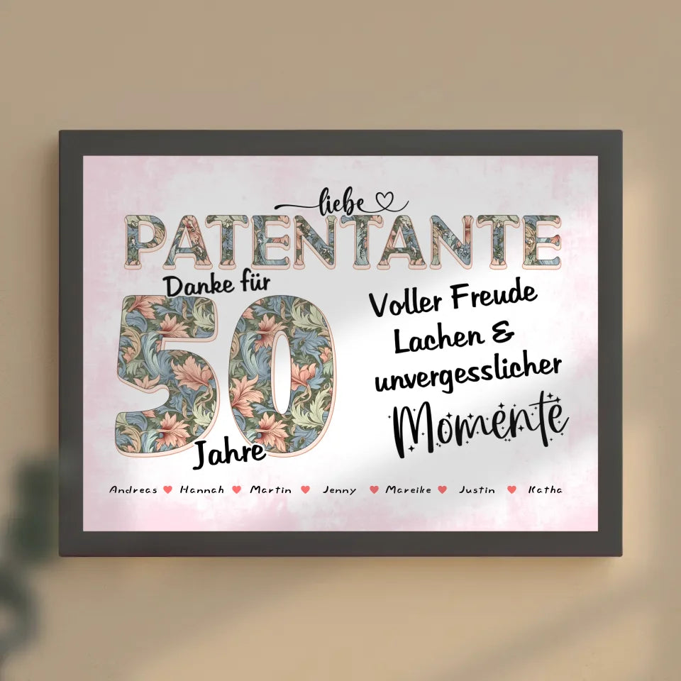 Patentante Momente Poster Personalisiert zum 60 Geburtstag mit Fotos