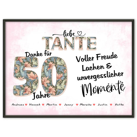 Tante 60 Geburtstag Geschenk Personalisiert Fotocollage mit Namen