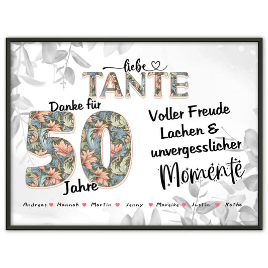 Tante Momente Poster Personalisiert zum 40 Geburtstag mit Namen und Fotos