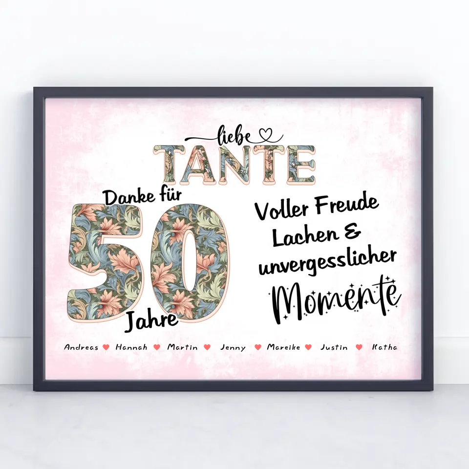 Tante 60 Geburtstag Geschenk Personalisiert Fotocollage mit Namen