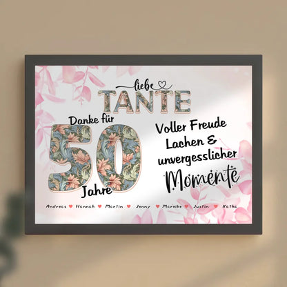 Tante Danke für Alles 50 Geburtstag mit Fotos und Namen