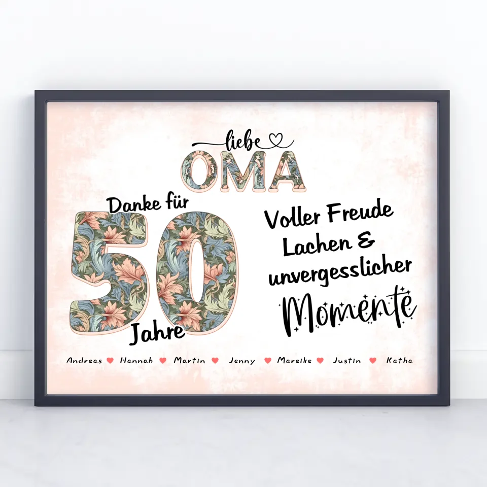 Oma Foto Geschenk zum 70 Geburtstag mit Familien Fotos Schöne Momente