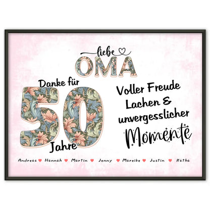 Oma Poster mit Namen zum 60 Geburtstag Schöne Momente