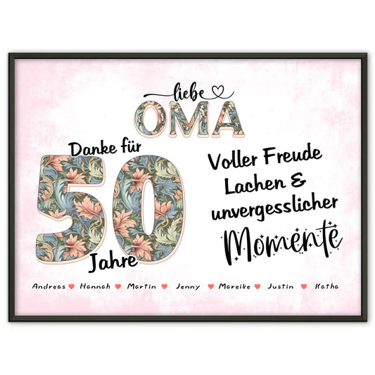 Oma Poster mit Namen zum 60 Geburtstag Schöne Momente