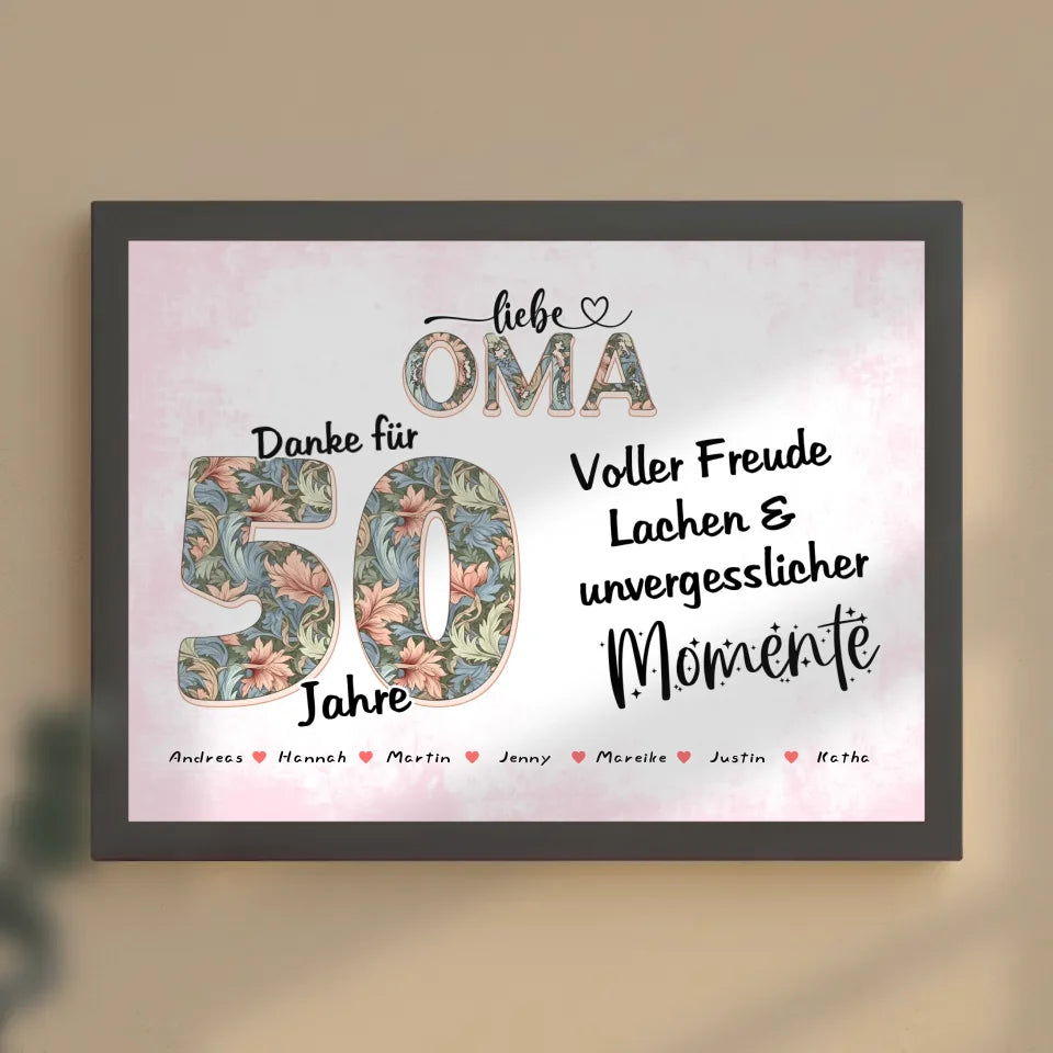 Oma Poster mit Namen zum 60 Geburtstag Schöne Momente