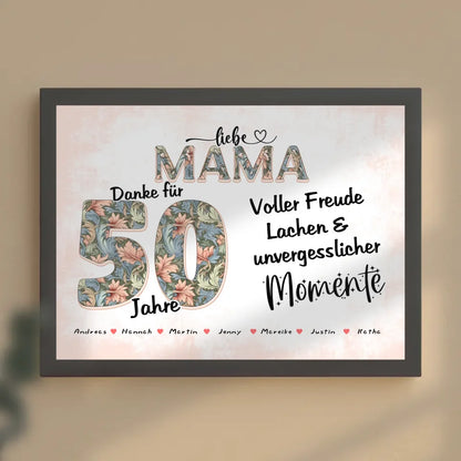 Mama Poster personalisiert Schöne Momente Mit Namen zum 40 Geburtstag