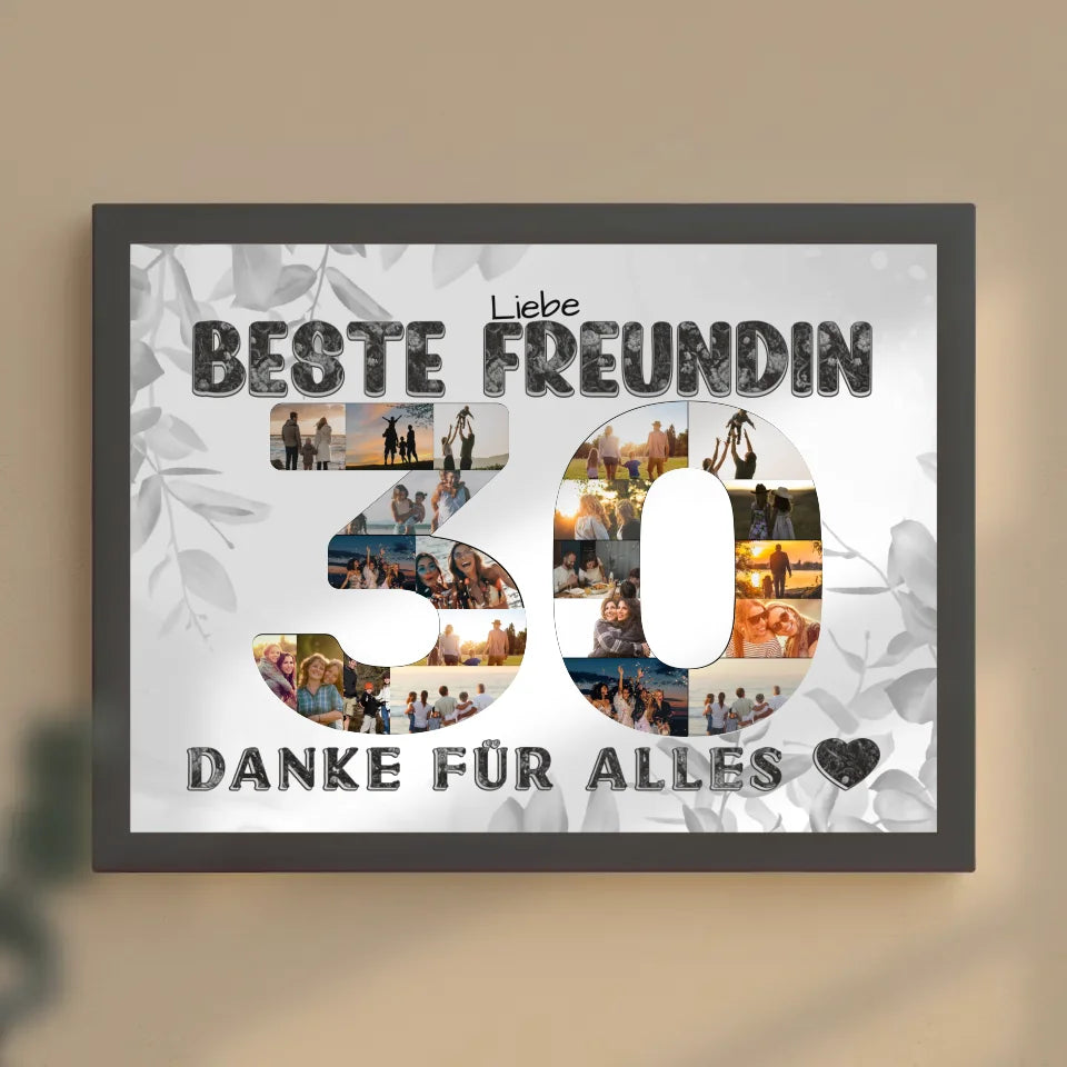 30 Geburtstag Geschenk Personalisiert Beste Freundin Poster Danke für Alles