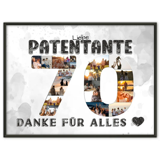 70 Geburtstag Poster Geschenk Patentante Danke für Alles Fotocollage