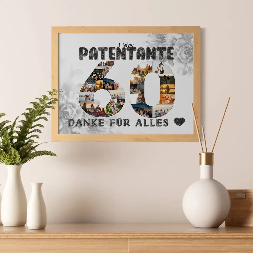 60 Geburtstag Geschenk Personalisiert Patentante Poster Danke für Alles