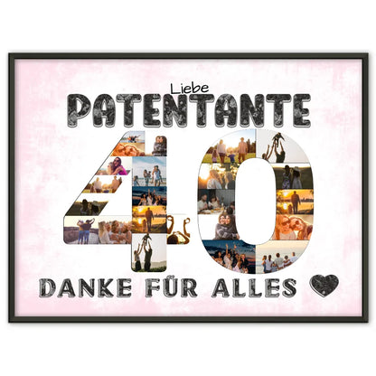 40 Geburtstag Danke für Alles Poster personalisiert für