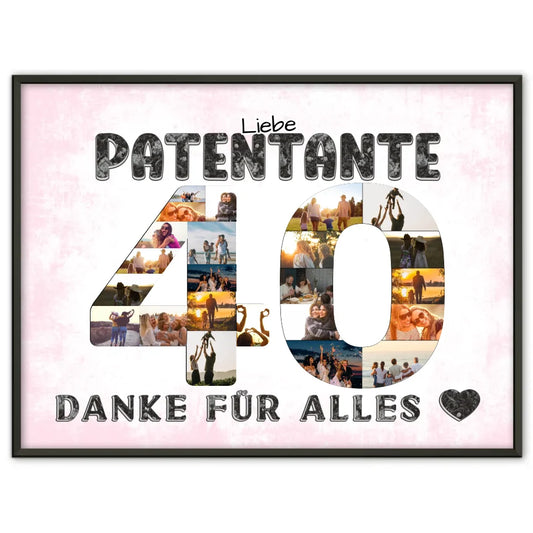 40 Geburtstag Danke für Alles Poster personalisiert für