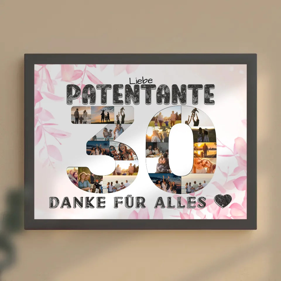 30 Geburtstag Geschenk für Patentante Personalisiertes Poster
