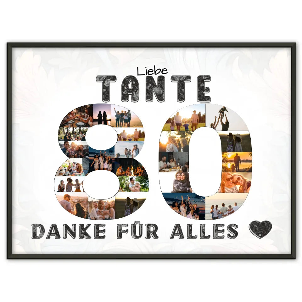 80 Geburtstag Tante Geschenk Personalisiertes Poster