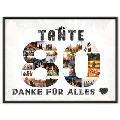 80 Geburtstag Tante Geschenk Personalisiertes Poster