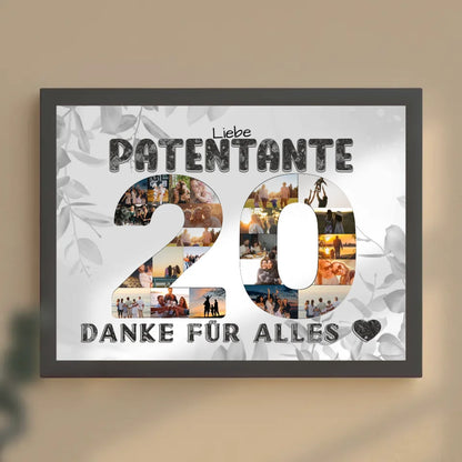 20 Geburtstag Patentante Geschenk Personalisiertes Poster