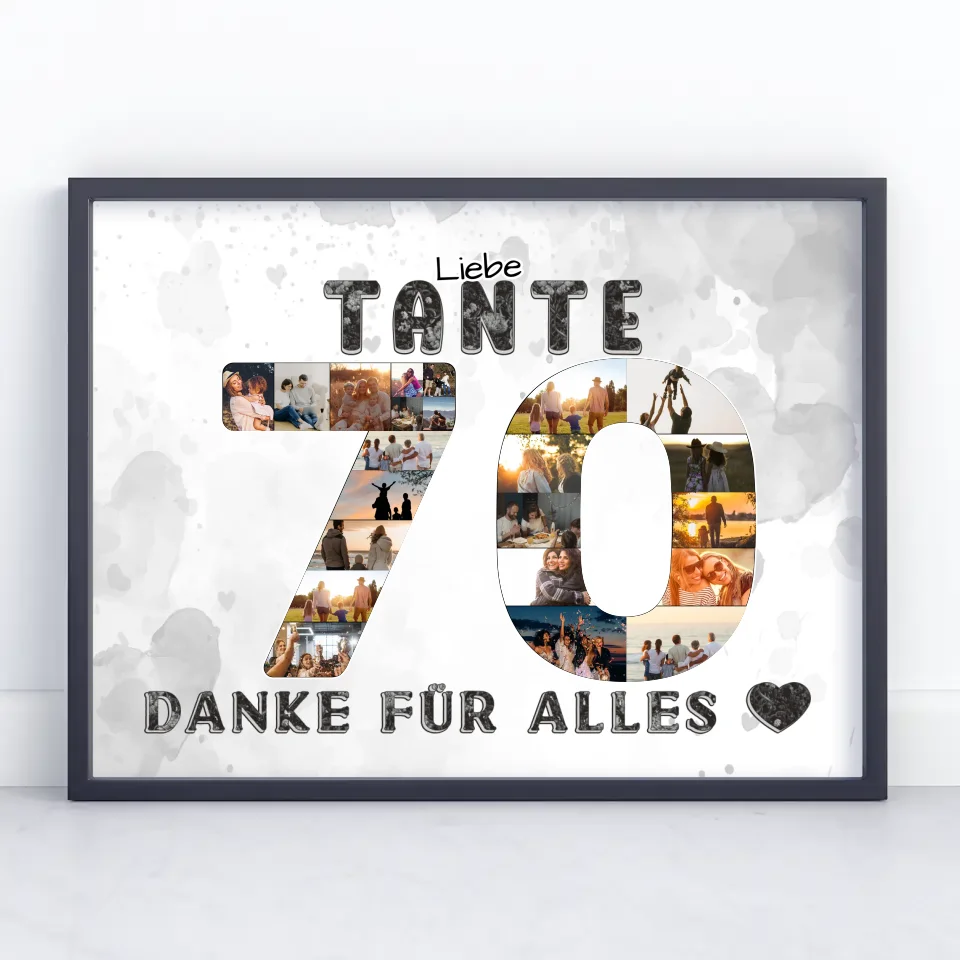 70 Geburtstag Tante Geschenk Personalisiertes Poster