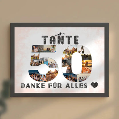 50 Geburtstag Personalisiertes Poster für Tante Fotocollage