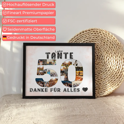 50 Geburtstag Personalisiertes Poster für Tante Fotocollage