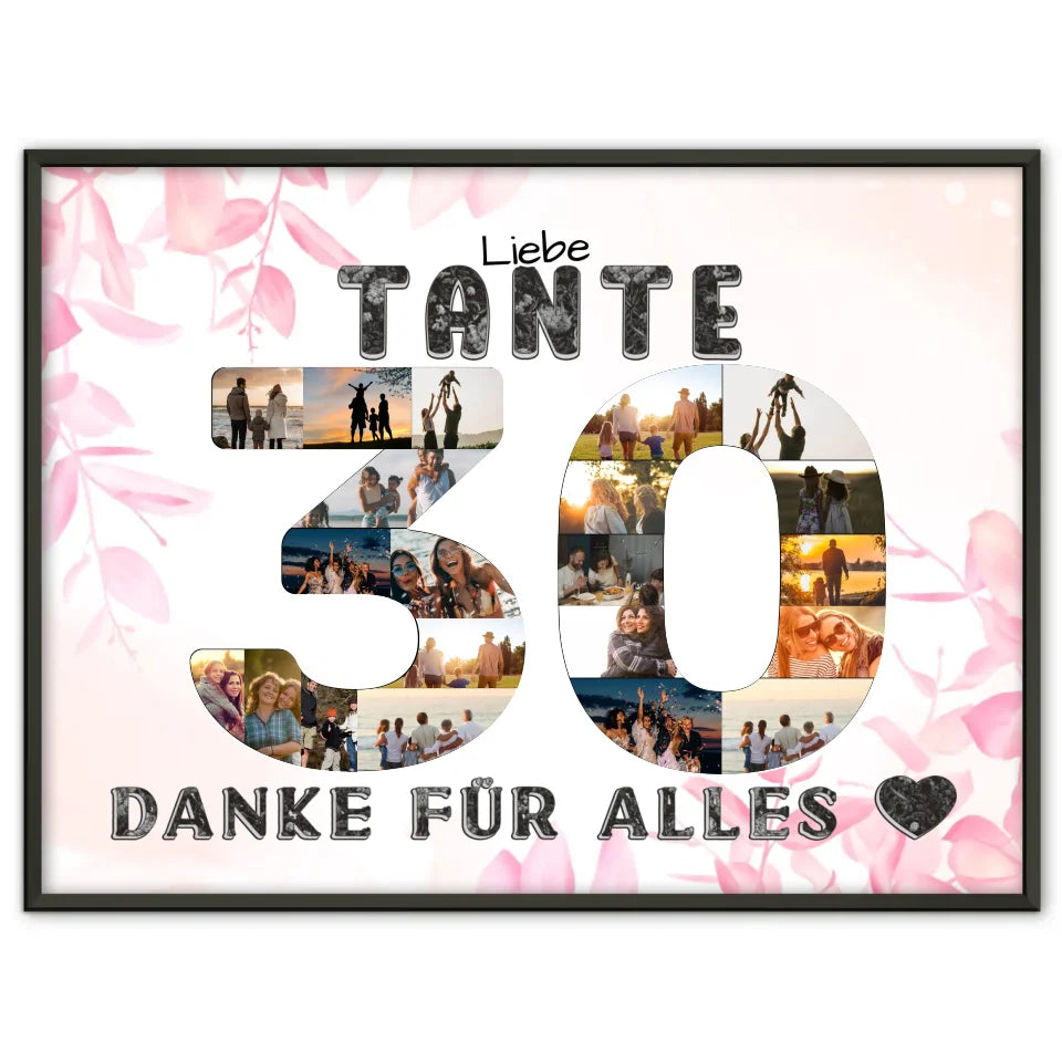 30 Geburtstag Geschenk Personalisiert Tante Poster Danke für Alles