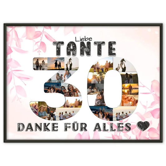30 Geburtstag Geschenk Personalisiert Tante Poster Danke für Alles
