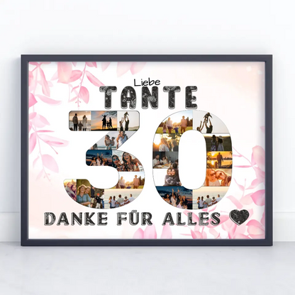 30 Geburtstag Geschenk Personalisiert Tante Poster Danke für Alles