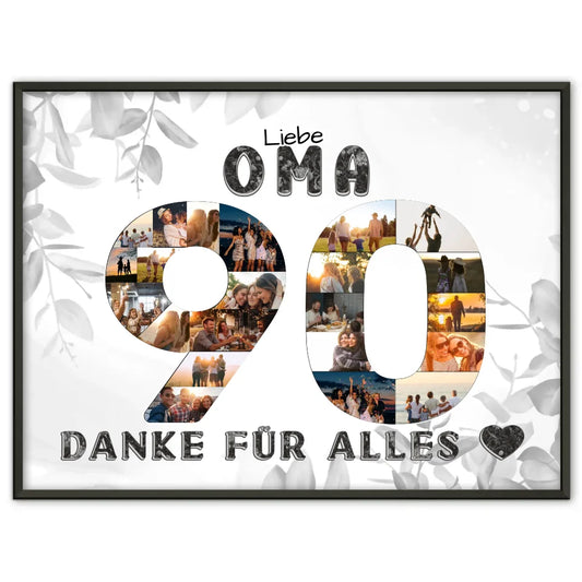 90 Geburtstag Poster personalisiert Danke für Alles für