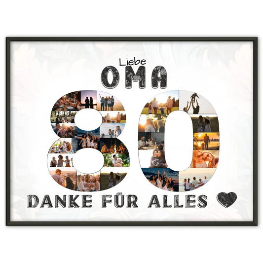 80 Geburtstag Danke für Alles Poster personalisiert für
