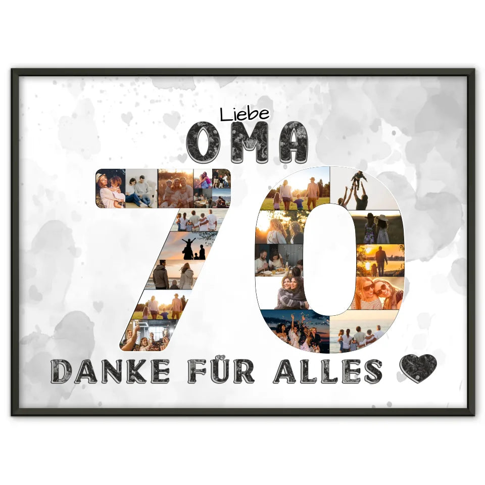 70 Geburtstag Geschenk für Oma Personalisiertes Poster