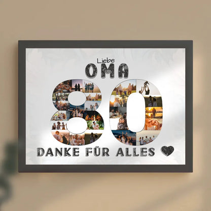 80 Geburtstag Danke für Alles Poster personalisiert für