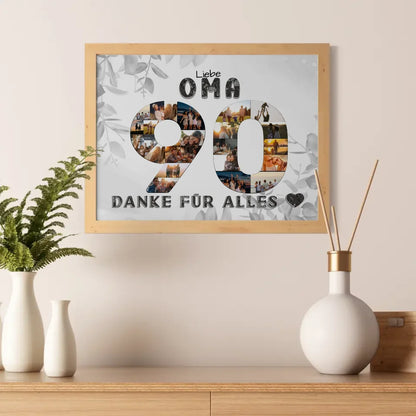 90 Geburtstag Poster personalisiert Danke für Alles für